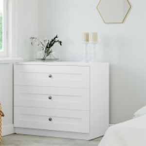 Modular Bedroom Shaker 3 Drawer Chest - White