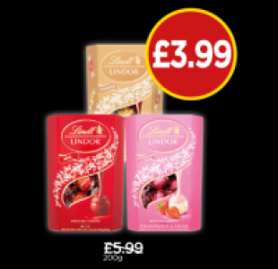 Lindt Lindor Milk Carton, Assorted Carton, Strawberry & Crea £3.99