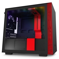 Overclockers Nzxt NZXT H210i Mini-ITX RGB Gaming Case - Black/Red Tempered Gla