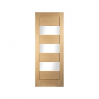 Wickes  Jeld-Wen Horizontal 3 Lite Clear Glazed Oak Internal Door - 