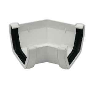 FloPlast 114mm Square Line Gutter Angle 135° - White £3.80