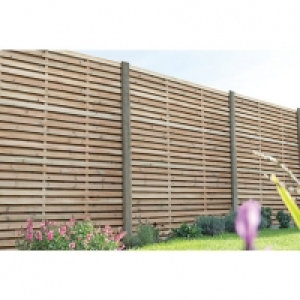 Forest Garden Contemporary Double Slatted Fence Panel - 6ft  £80.00