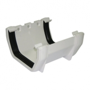FloPlast 114mm Square Line Gutter Union Bracket - White £1.90