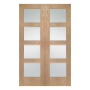 Wickes Marlow Fully Glazed Oak 4 Panel Rebated Internal Door £350.00