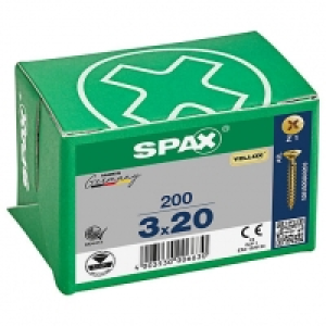 Spax Pz Countersunk Yellox Screws - 3x20mm Pack Of 200 £3.25