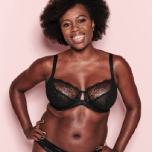 Black Lace Fancies Underwired Non-Padded Dd+ Plunge Bra £22.40
