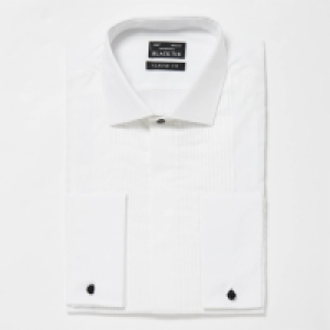 White Pleated Cotton Long Sleeve Classic Fit Shirt £12.00