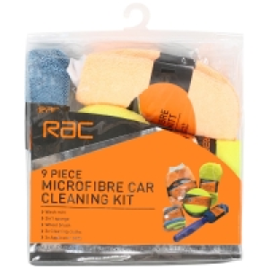 RAC Microfibre Car Cleaning Kit 9pc &pound;1.00