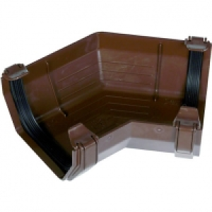 FloPlast 114mm Square Line Gutter Angle 135° - Brown £3.80
