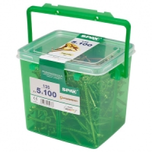 Spax Pz Countersunk Yellox Screws Bulk Tub - 5x100mm Pack Of