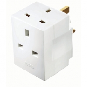 Masterplug 3 Way Fused Socket Adaptor - White 13A £2.70