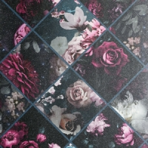Arthouse Floral Collage Plum & Teal Wallpaper 10.05m x 53cm £12.00