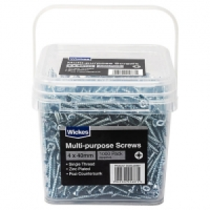 Wickes Single Thread Zinc Plated Screw Tub - 4 X 40mm Pack O £12.00