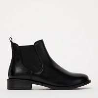 Debenhams Faith Black Leather Binks Chelsea Boots