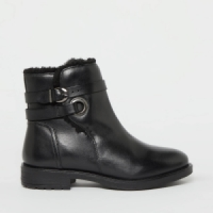 Good For The Sole Black Leather Geigh Ankle Boots