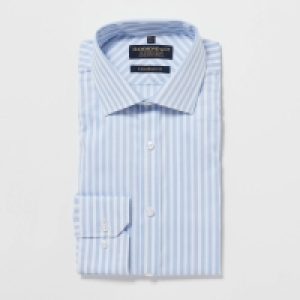 Hammond & Co. By Patrick Grant Blue Easy Iron Striped Cotton Long Sleeve Tailored Fit Shirt