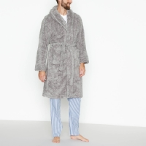 Lounge & Sleep Grey Fleece Dressing Gown