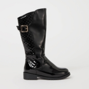 Girls Black Patent Full Boots £15.00
