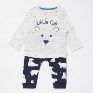 Baby Boys Blue Little Cub Top and Bottoms Set £11.20