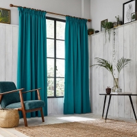 Debenhams Clarissa Hulse Dark Turquoise Cotton Chroma Lined Curtains