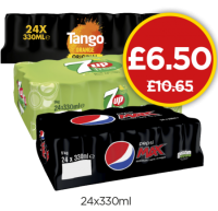 Budgens  Pepsi Max, 7UP Free, Tango Orange