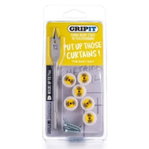 Gripit Put Up Those Curtains Plasterboard Fixing Kit - Pack  £4.25