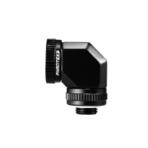 Overclockers Phanteks Phanteks 16mm Hard Tube Rotary Fitting 90° G1/4 - Black