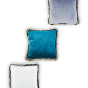 Kirkton House Faux Fur Trim Cushion