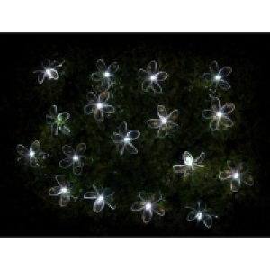 24 Solar LED Flower String Lights - White
