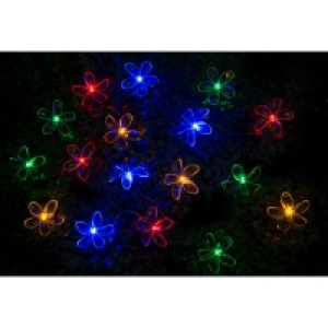 24 Solar LED Flower String Lights - Multicolour