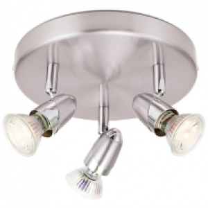 Wickes Bullet LED Brushed Chrome Triple Plate Spotlight - 3
