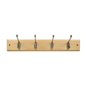 Wickes Light Duty Hook Rail - Pine/Nickel 450mm £10.30