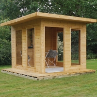 Wickes  Mercia 10 x 10ft Modern Bi-Fold Door Cube Summerhouse with A