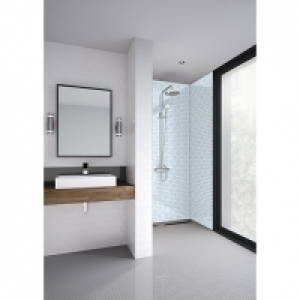 Mermaid Blue Florals Acrylic 3 Sided Shower Panel Kit - 900  £1,899.00