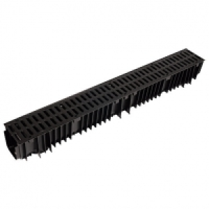 Wickes  Clark-drain Channel & Black Driveway Drainage Grate - 1m