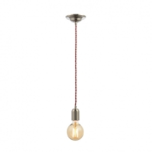 Inlight Twisted Nickel Red Dimmable Cable Pendant Light - 42 £14.99