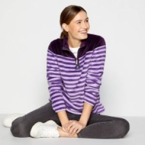 Debenhams Maine New England Purple Half Zip Fleece Jumper