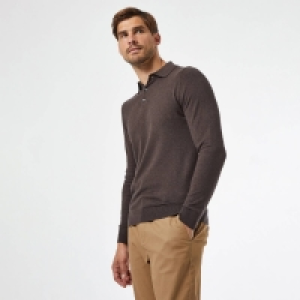 Burton Coffee Brown Knitted Polo With Organic Cotton