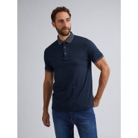 Debenhams Burton Navy Jacquard Collar Polo Shirt