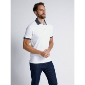 White Jacquard Collar Polo Shirt £9.60