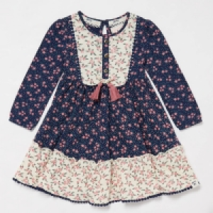 Girls Navy Blue Floral Print Dress £9.80