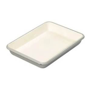 Partridges Tala Tala Enamelware Small Roaster Grey and Ivory 21 x 28.5 x 5cm