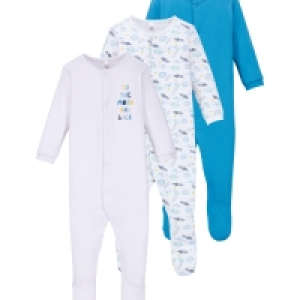 Blue/White Baby Sleepsuit 3 Pack