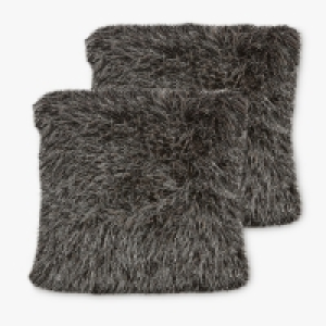 Shaggy Cushion Charcoal - 2 Pack