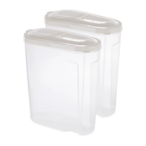 White Lid Cereal Containers 2 Pack