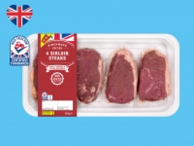 Birchwood 4 British Beef 28-Day Matured Sirloin Steaks £9.99