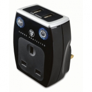 Masterplug Single Socket Plug Adaptor with Surge Protection  &pound;11.00
