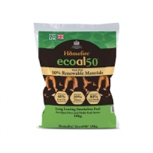 Wickes  Homefire Ecoal 50 Smokeless Coal - 10 Kg Bag