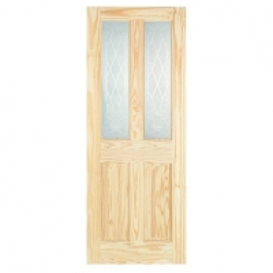 Wickes  Wickes Skipton Glazed Clear Pine 4 Panel Internal Door - 198