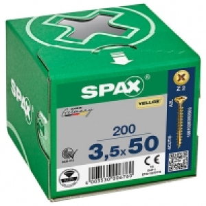 Spax Pz Countersunk Yellox Screws - 3.5x50mm Pack Of 200 £8.56